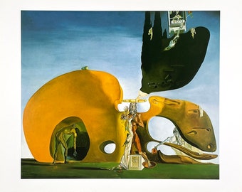 Salvador Dali poster - The birth of liquid desires - museum artist - vintage print - surrealism - excellent