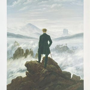 Caspar David Friedrich exhibition poster - The wanderer above the sea of fog - german romantic painter - museum artist - art print