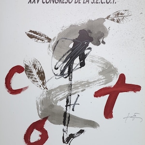 Antoni Tapies exhibition poster - Barcelona - offset lithograph - rare museum print - 1988