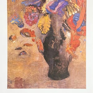 Cartel de la exposición de Odilon Redon - Flores en un jarrón negro - Naturaleza muerta - Artista del museo - Impresión artística