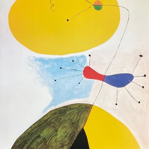 Joan Miro exhibition poster - Portrait, 1938 - museum artist - art print - surrealism - offset litho - 1999