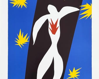 Henri Matisse exhibition poster - Icarus - French Art - museum artist - art print - excellent - 1996