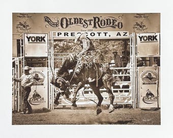 World's Oldest Rodeo - Prescott - Arizona - Wild West - Cowboys - Western Style - exhibition poster - art print - photography