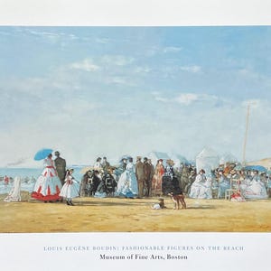 Cartel de la exposición de Eugene Boudin - Figuras de moda en la playa - Museo de Bellas Artes de Boston - Artista del museo - Impresión artística