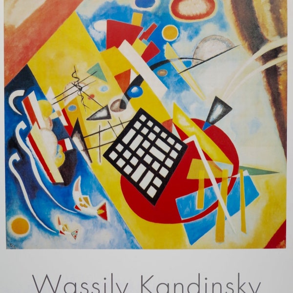 Affiche de l’exposition Wassily Kandinsky - Trame Noire - impression du musée - lithographie offset - 1999