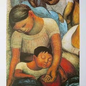 ディエゴ・リベラ展ポスター - La noche de los pobres - 母と子 - 美術館のアーティスト - アートプリント