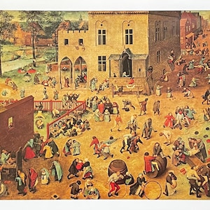 Póster de la exposición de Pieter Breughel - Juegos infantiles - Artista del museo - Impresión artística