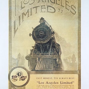 The Los Angeles Limited Ausstellungsplakat - Personenzug Dampfzug - Union Pacific Railroad - Reise - Kunstdruck - Reproduktion