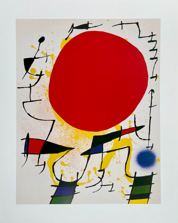 Joan Miro Exhibition Poster - Le Soleil Rouge - the Red Sun
