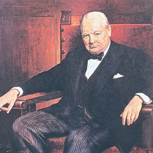 Sir Winston Churchill - Primer Ministro británico - Impresión artística - Londres - Historia - Retrato - Póster de exposición