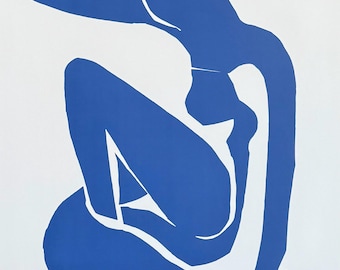 Henri Matisse exhibition poster - Blue nude - female portrait - French Art - museum artist - art print - excellent