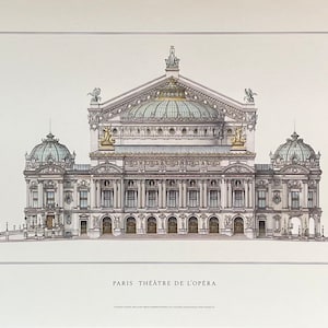 Affiche de l'exposition Theatre de L'Opera - Paris - bâtiment historique - architecture - musée - impression d'art - architecte