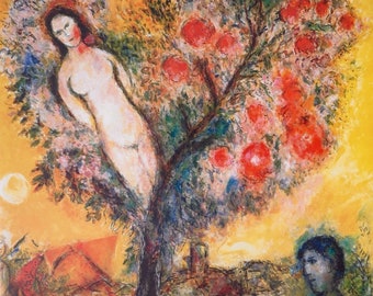 Marc Chagall exhibition poster - La branche, 1976 - museum artist - art print - flowers - still life - love