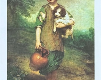 Thomas Gainsborough exhibition poster - A Cottage Girl with Dog - art print - 1970