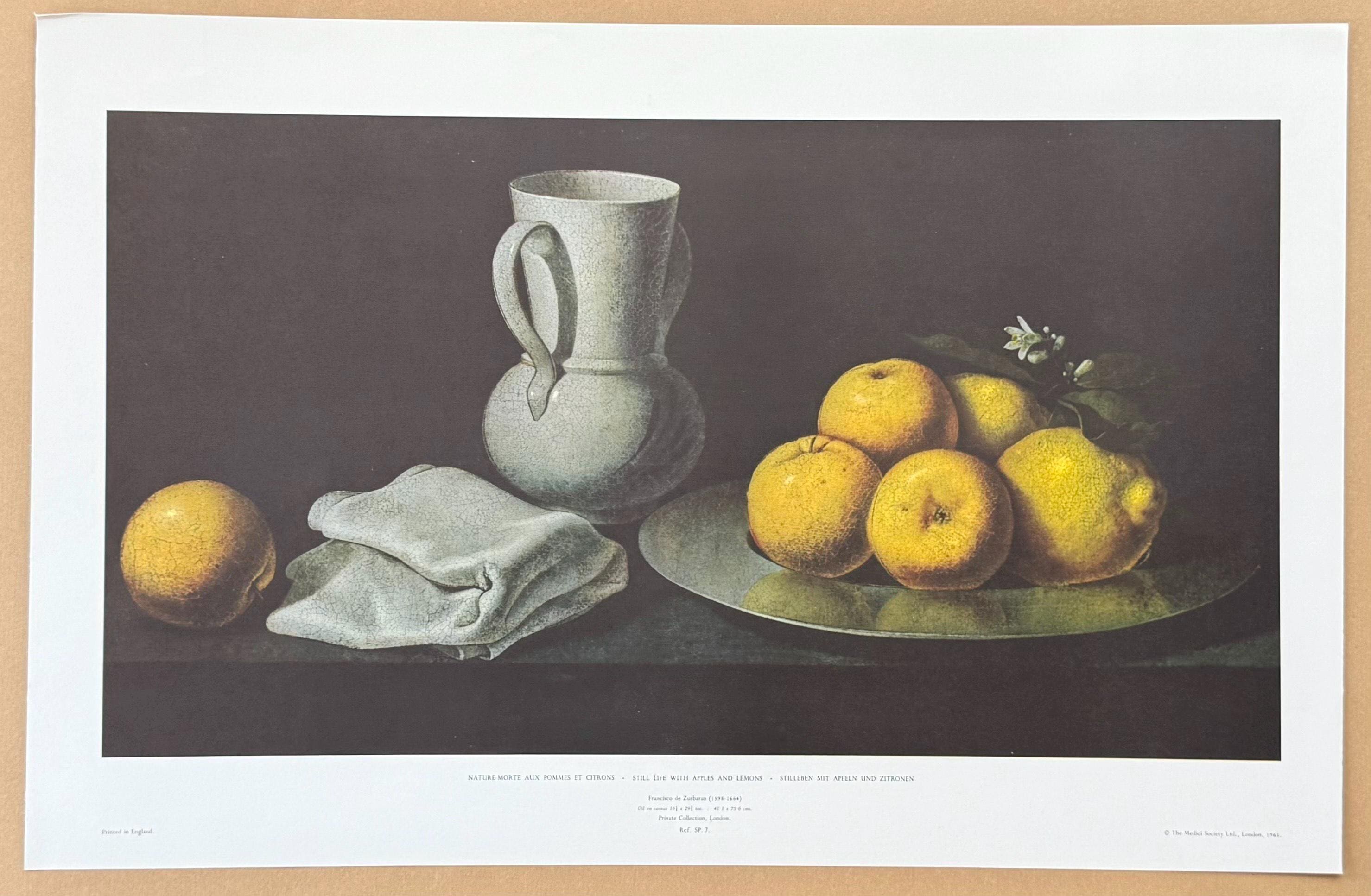 フランシスコ・デ・スルバラン展ポスター - リンゴとレモンのある静物