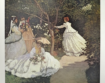 Claude Monet exhibition poster - Femmes au Jardin - 1866-1867 - museum print - excellent condition