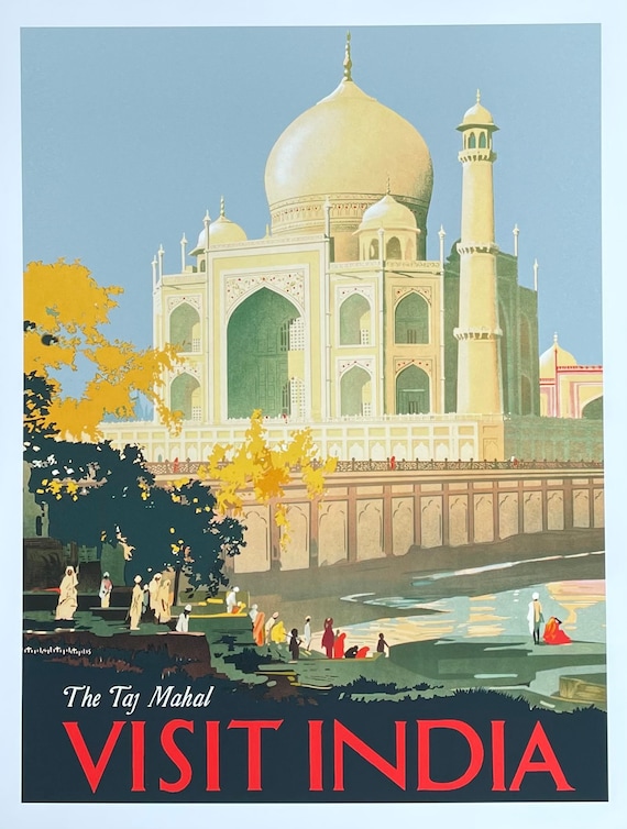 Buy Visit India Exhibition Poster the Taj Mahal Decorative 