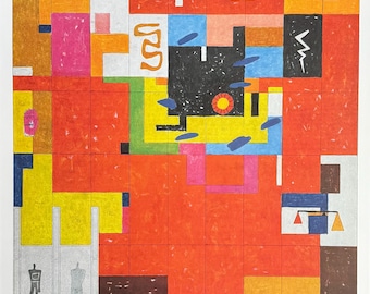 Le Corbusier exhibition poster - Tapisserie - museum artist - art print - architect - architecture