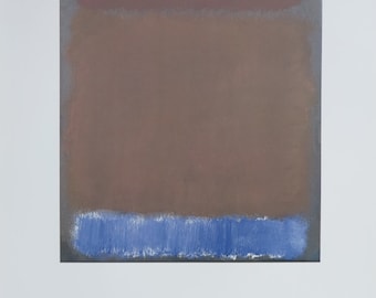 Mark Rothko exhibition poster - Untitled 1968 - wine, rust, blue on black - offset lithograph - museum artist - art print - 1998