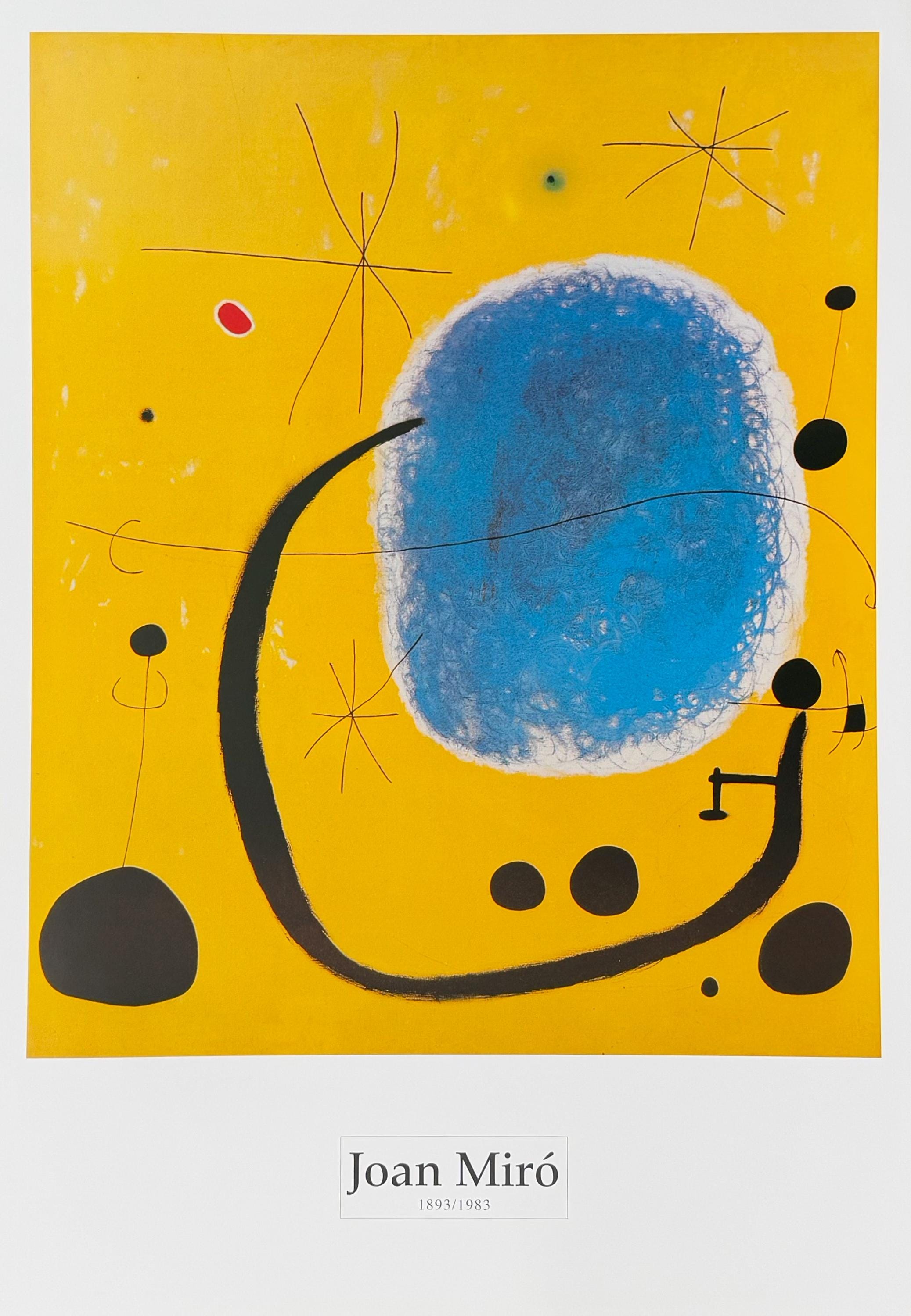 Joan Miro Exhibition Poster - L'oro Dell'azzurro - Yellow - Blue
