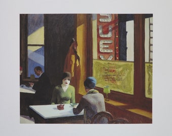 Edward Hopper exhibition poster - Chop suey - museum print - New York - offset lithograph - restaurant