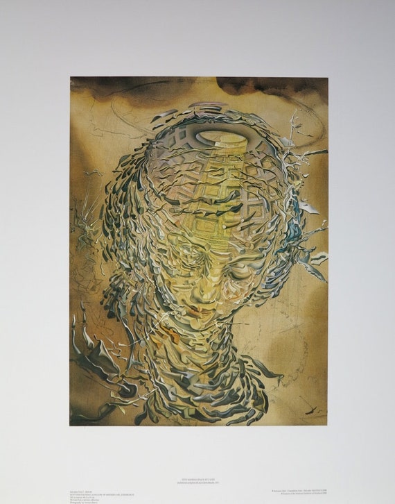 Framed Print Surrealist Painter Picture Poster Salvador Dali Head