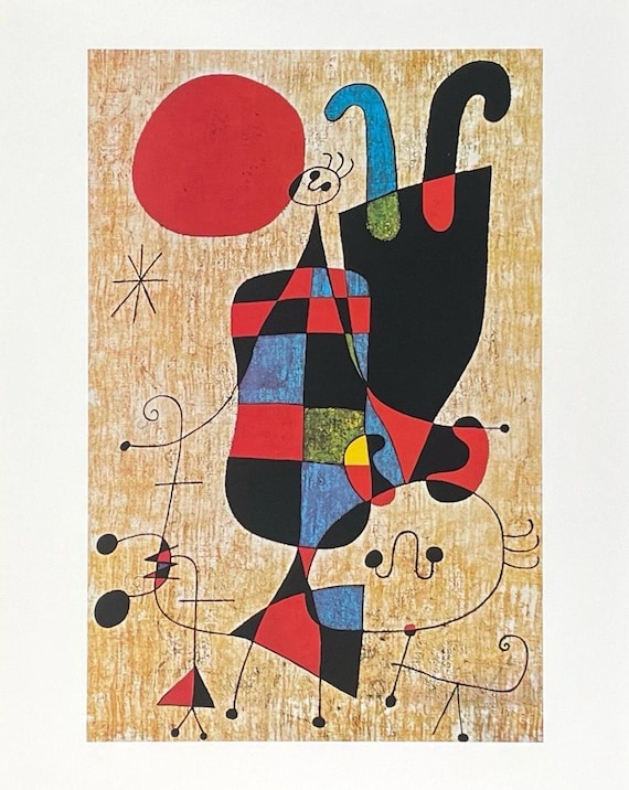 Joan Miro Exhibition Poster - Upside Down Figures - Museum Artist