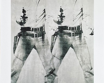 Andy Warhol exhibition poster - Double Elvis - Cowboy - Revolver - pop-art - museum artist - art print - 2014