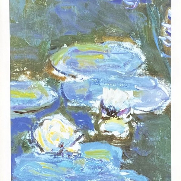 Claude Monet exhibition poster - Waterlilies and agapanthus - impressionist - romantic - museum artist - art print