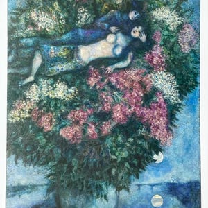 Marc Chagall Ausstellungsplakat - Lovers Among Lilacs - The Metropolitan Museum of Art - Blumen - Liebe - Museumskünstler - Kunstdruck