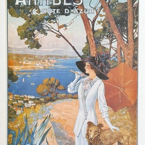 Antibes - Costa Azul - Francia - Turismo francés - Viajes - Publicidad - Impresión artística decorativa - Cartel de exposición