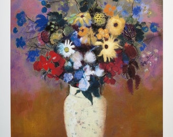 Affiche d’exposition Odilon Redon - vase de fleurs, 1914 - nature morte - Le Musée d’Art Moderne imprimé