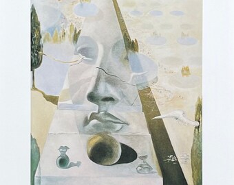 Salvador Dali Plakat - Erscheinung des Gesichtes der Aphrodite von Knidus in einer Landschaft - Museumskünstler - Kunstdruck - Surrealismus