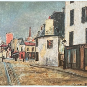 Maurice Utrillo exhibition poster - Rue du Mont Cenis - Paris - Montmartre - museum artist - art print