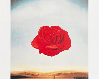 Salvador Dali exhibition poster - Meditative Rose - museum artist - art print