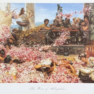 Sir Lawrence Alma-Tadema exhibition poster - The Roses of Heliogabalus - museum artist - art print