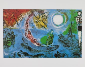 Marc Chagall exhibition poster - The concert - Paris - The Eiffel Tower - museum artist - art print - 1999