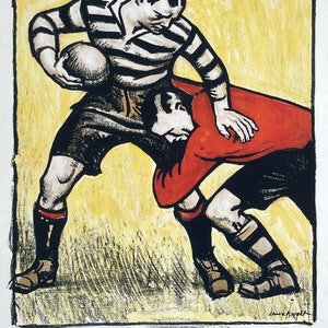 Rugby at Twickenham - exhibition poster - sport - decorative art print - offset litho