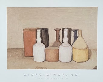 Giorgio Morandi exhibition poster - Still Life - Natura Morta - 1953 - Italian painter - museum artist - art print