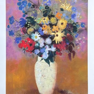 Cartel de la exposición de Odilon Redon - Jarrón de flores, 1914 - Naturaleza muerta - Museo de Arte Moderno - Artista del museo - Impresión artística