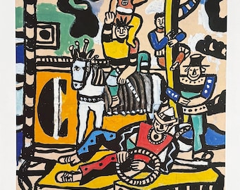 Fernand Leger exhibition poster - Overview - museum artist - art print - 1988