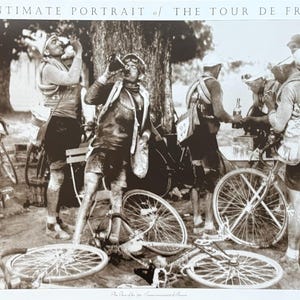 Tour de France exhibition poster - Scenes reminiscent of Renoir - decorative art - black white photography - art print - cycling