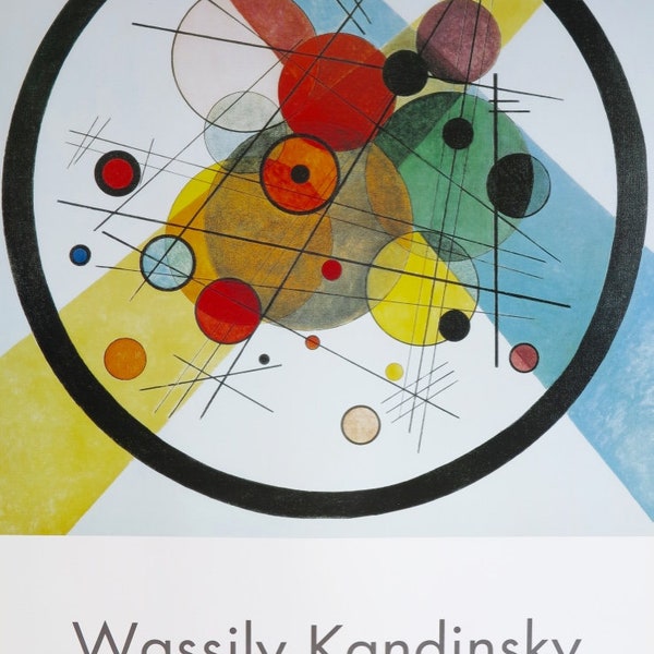 Affiche d’exposition Wassily Kandinsky - Cercles en cercle - impression de musée - 1999