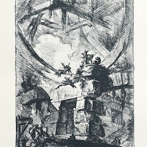 Cartel de la exposición de Giovanni Battista Piranesi - Las prisiones - Galería Nacional de Arte - Washington DC - museo - impresión de arte vintage - década de 1970