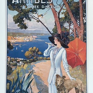 Antibes - La Costa Azul - Francia - Turismo francés - Viajes - Publicidad - impresión decorativa - cartel de la exposición