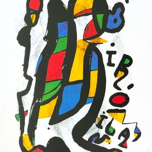 Joan Miro exhibition poster - Milano - museum artist - art print - surrealism - 1996