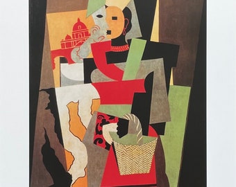 Pablo Picasso exhibition poster - L'Italienne, 1917 - The Italian lady - museum artist - art print - 1999