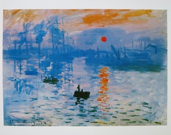 Claude Monet exhibition poster - Impression sunrise - impressionist - romantic - museum print