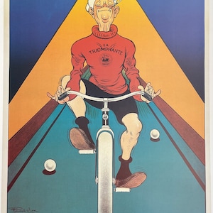Le Pneu Ballon exhibition poster - The balloon tyre - cycling - bicycles - Tour de France - art print - advertisement - reproduction