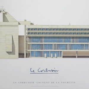 Le Corbusier exhibition poster Couvent de la Tourette museum print architect architecture image 1